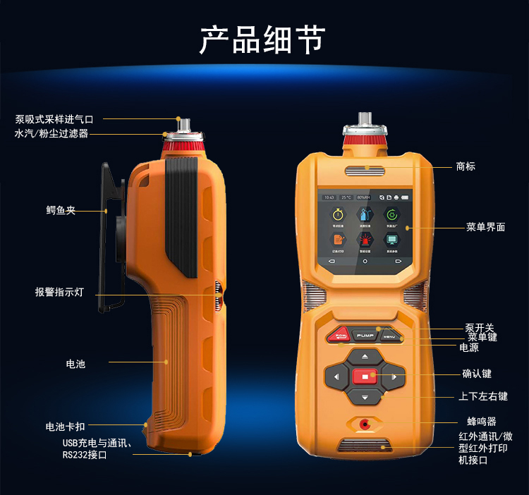 便攜泵吸式雙氯甲醚氣體檢測報警儀
