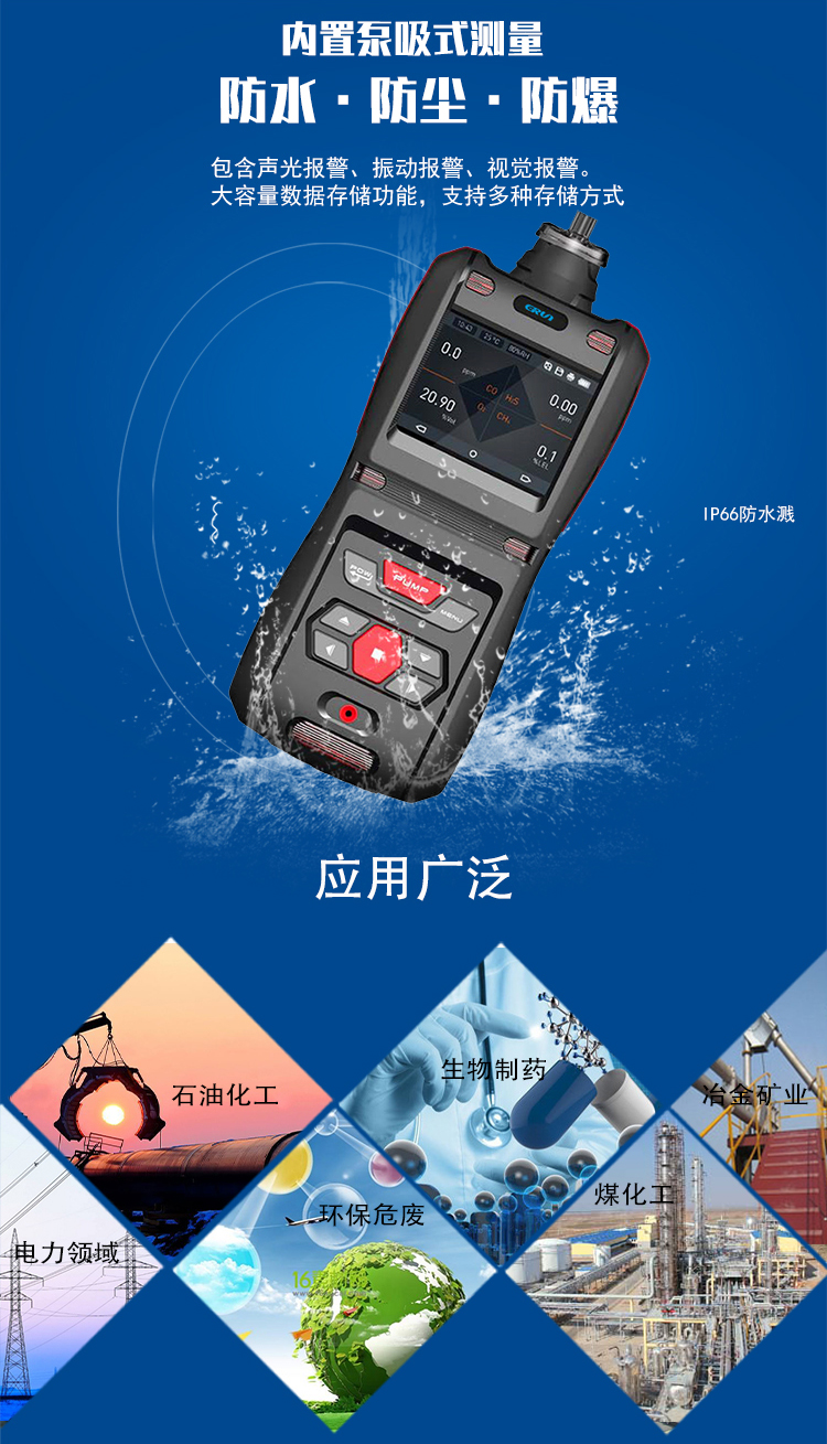便攜泵吸式水合肼(水合聯氨)氣體檢測報警儀